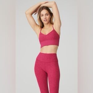 ALO Yoga Alosoft Lavish Bra Color: Magenta Crush Heather size S